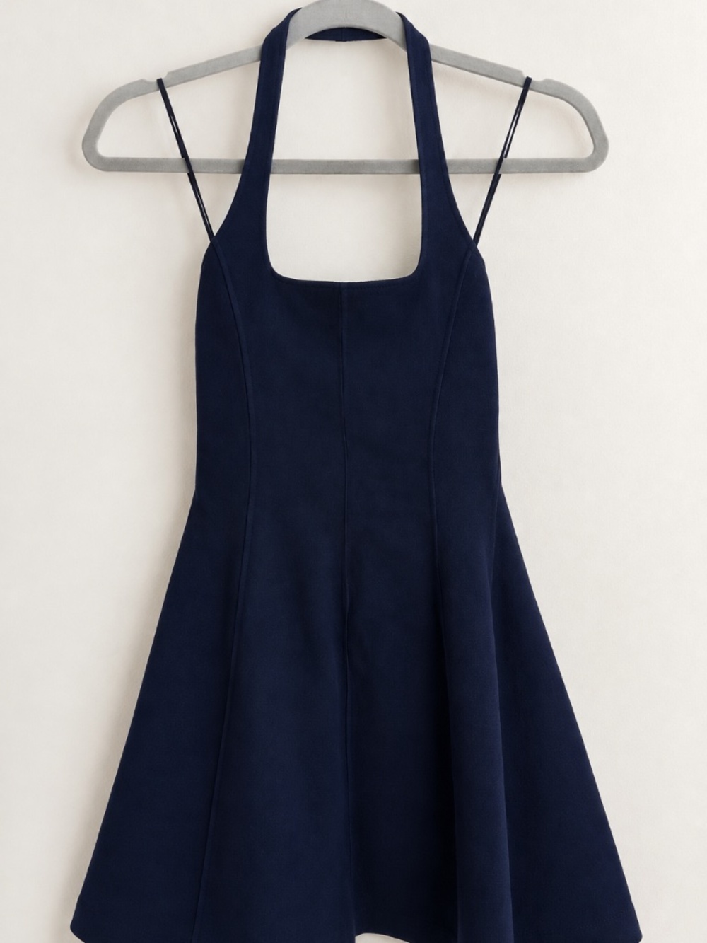 FLEUR DU MAL Navy Halter Mini Dress Open Back Size S